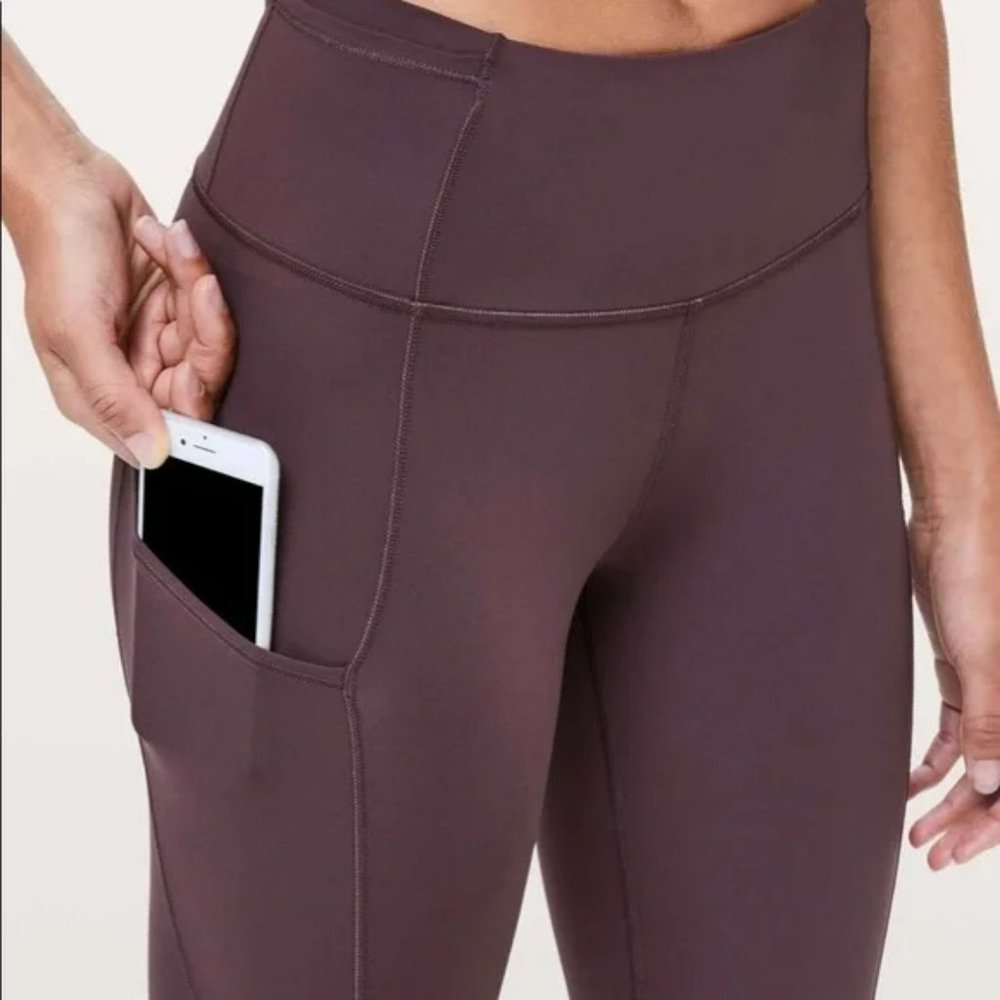 Lululemon Leggings with Pockets, Deep Purple, Size 8